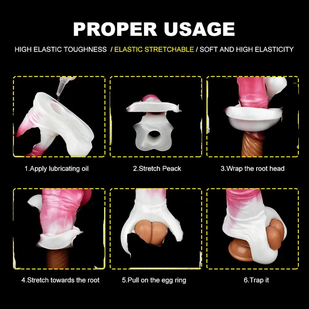 Resuable Penis Sleeve Extender Silicone Horse Cock Sleeve Extension Sheath Band Elastic Ring Men\'s Testicle Ring Male Sex Toy-Sm