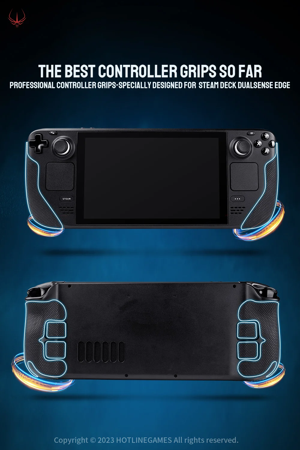 HOTLINE GAMES 2.0 PLUS Controller Grip Tape Compatible with Steam Deck Handle Grips,Non-slip,Sweat-Absorbent(Classic Version)