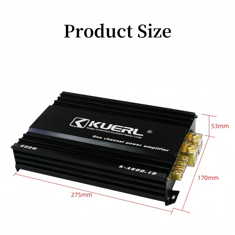 D-class Monaural 600W Power Amplifier,Automobile Audio Modification,Supports1Ω,2Ω,4Ω Subwoofers,Car High-power Power Amplifier