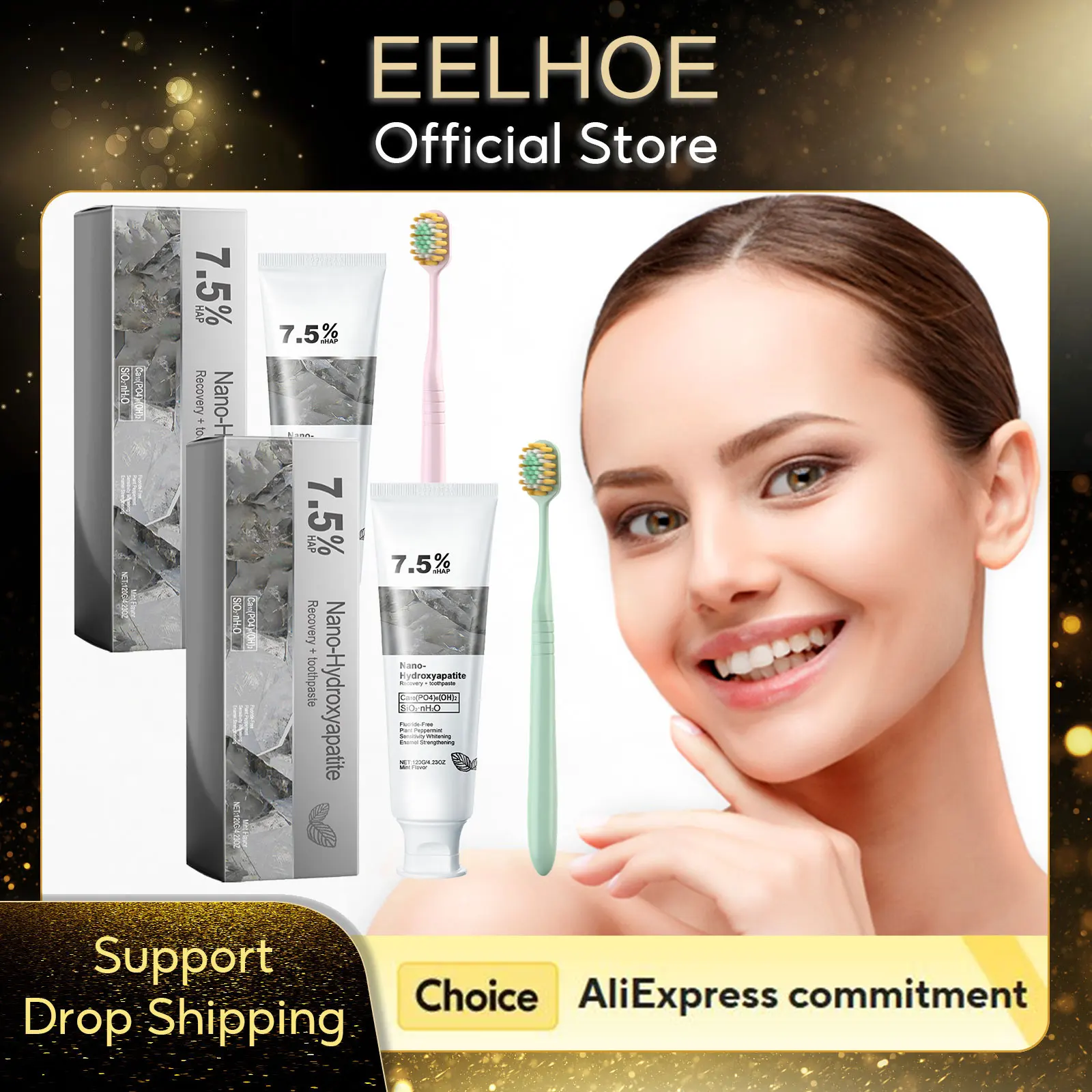 

7.5% Nano Hydroxyapatite Toothpaste Tooth Stain Remover Yellow Teeth Removal Whitening Toothpaste for Teeth Cleaning Products