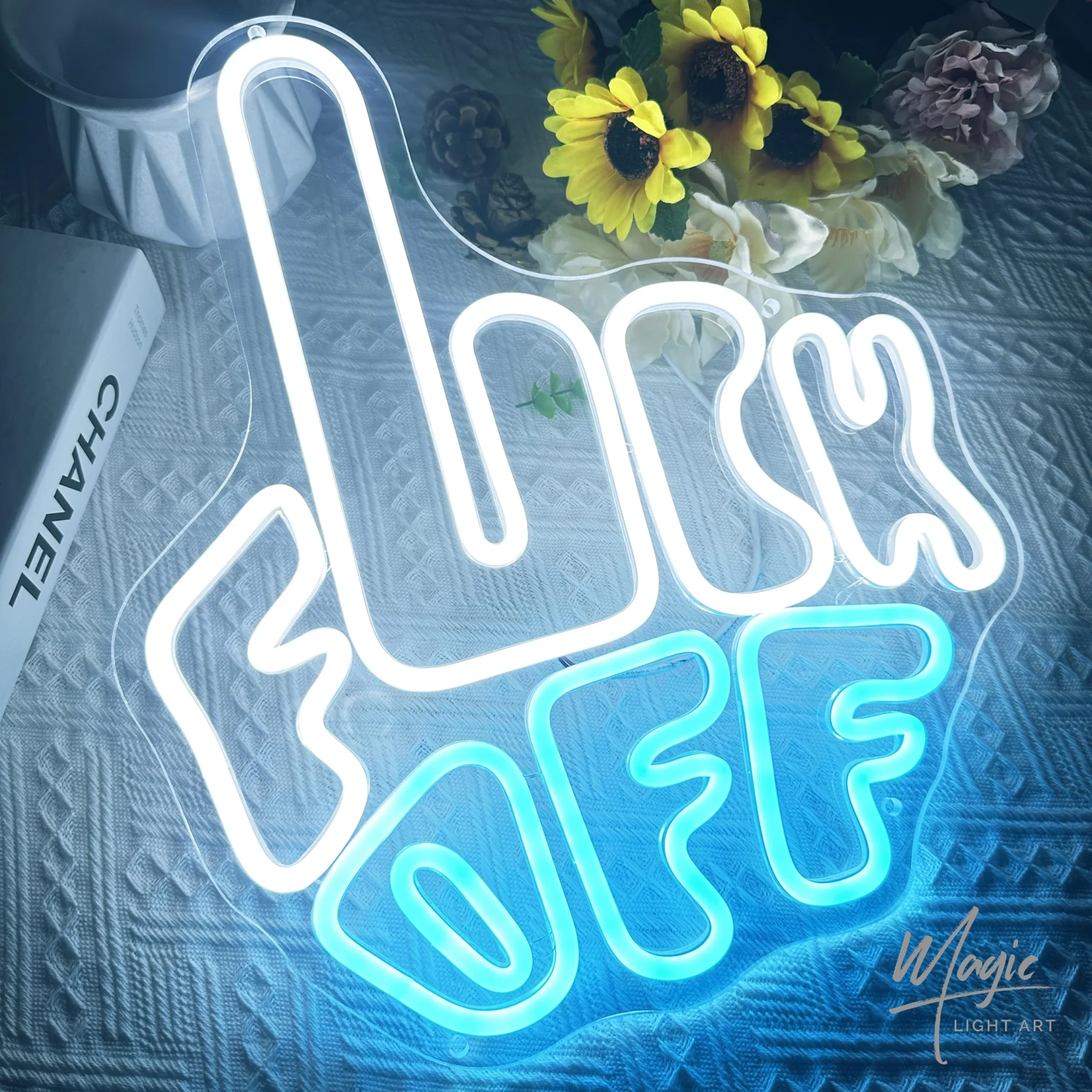 

Neon Sign with Hand Logo Design for Home Bar Man Cave Game Room Wall Decor Vibrant Lighting Unique Gift