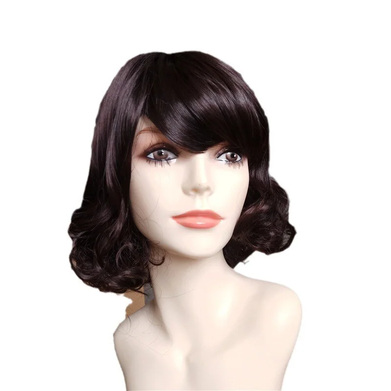 

Новый женский парик, коричневый вьющийся волнистый женский парик из волос, полный парик + шапочка для парика