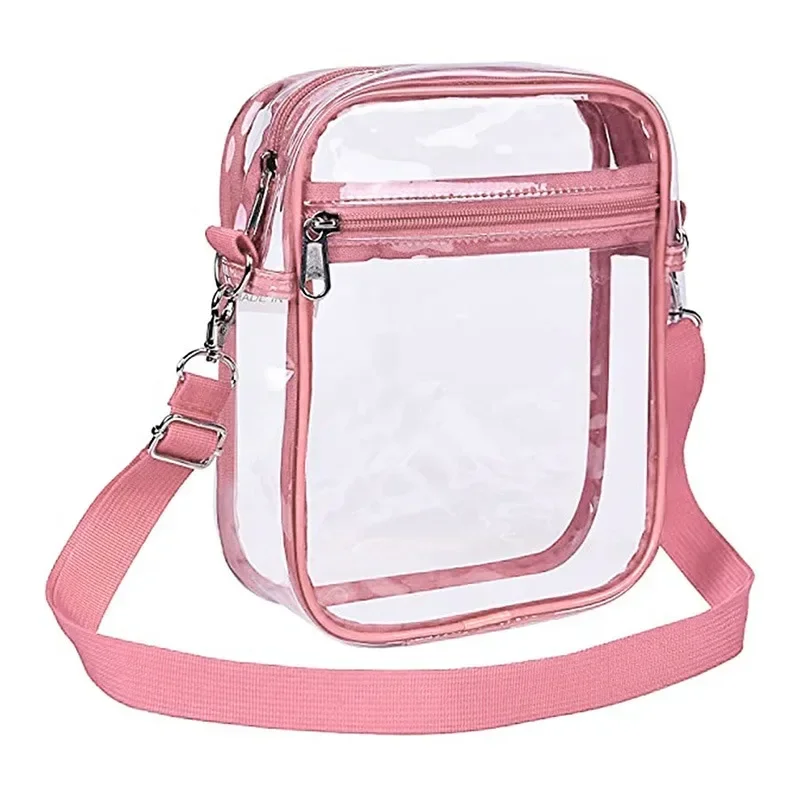 Bolsa de ombro transparente PVC para mulheres, LVB8, bolsa clara, bolsa crossbody mensageiro, bolsa com alça removível