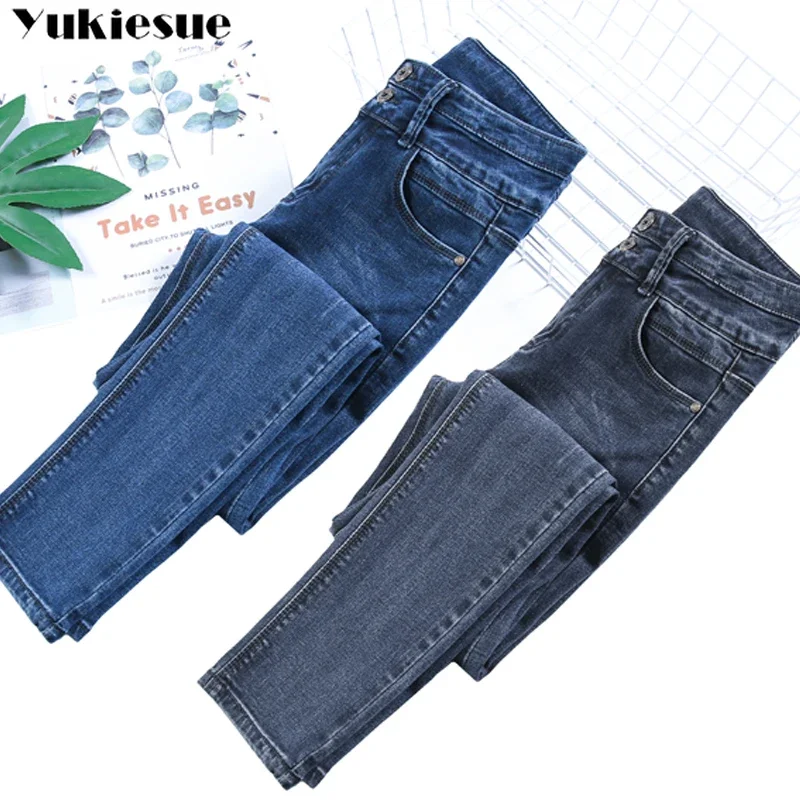 ripped Slim Stretch High Waist Skinny Jeans woman Female Vintage Black Blue womens Pencil Pants Women Jeans female clothes