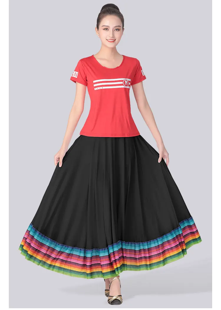 Large Swing Modern Dance Skirt for Women Flamenco Festival Dance Costumes Stage Performance Skirt Ballet Ballroom Costumes