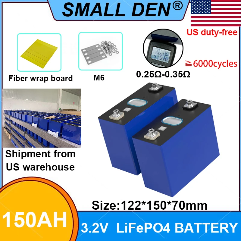 

Аккумулятор LiFePO4 3.2V 150Ач для хранения солнечной энергии, электромотоциклов, с бесплатной доставкой со складов США