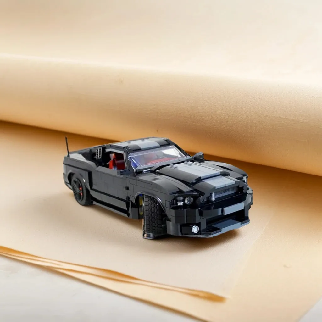 

1265 шт. MOC Shelbyer GT500 DIY GT500 Track Edition — динамические строительные блоки для спортивных автомобилей, подарок на день рождения