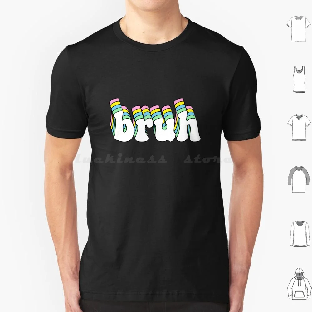 

Футболка Bruh 6xl хлопковая крутая футболка с мемами и мемами бампер с автомобилем «милениал Gen Z» Юмор Vsco Девушка Ретро забавная