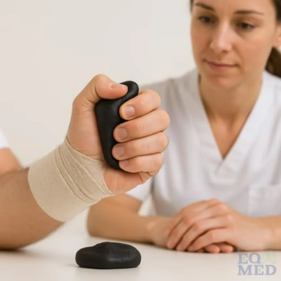 Conjunto de massa terapêutica para exercícios de mãos, 6 níveis de resistência, silicone não tóxico para terapia de mãos, alívio do estresse