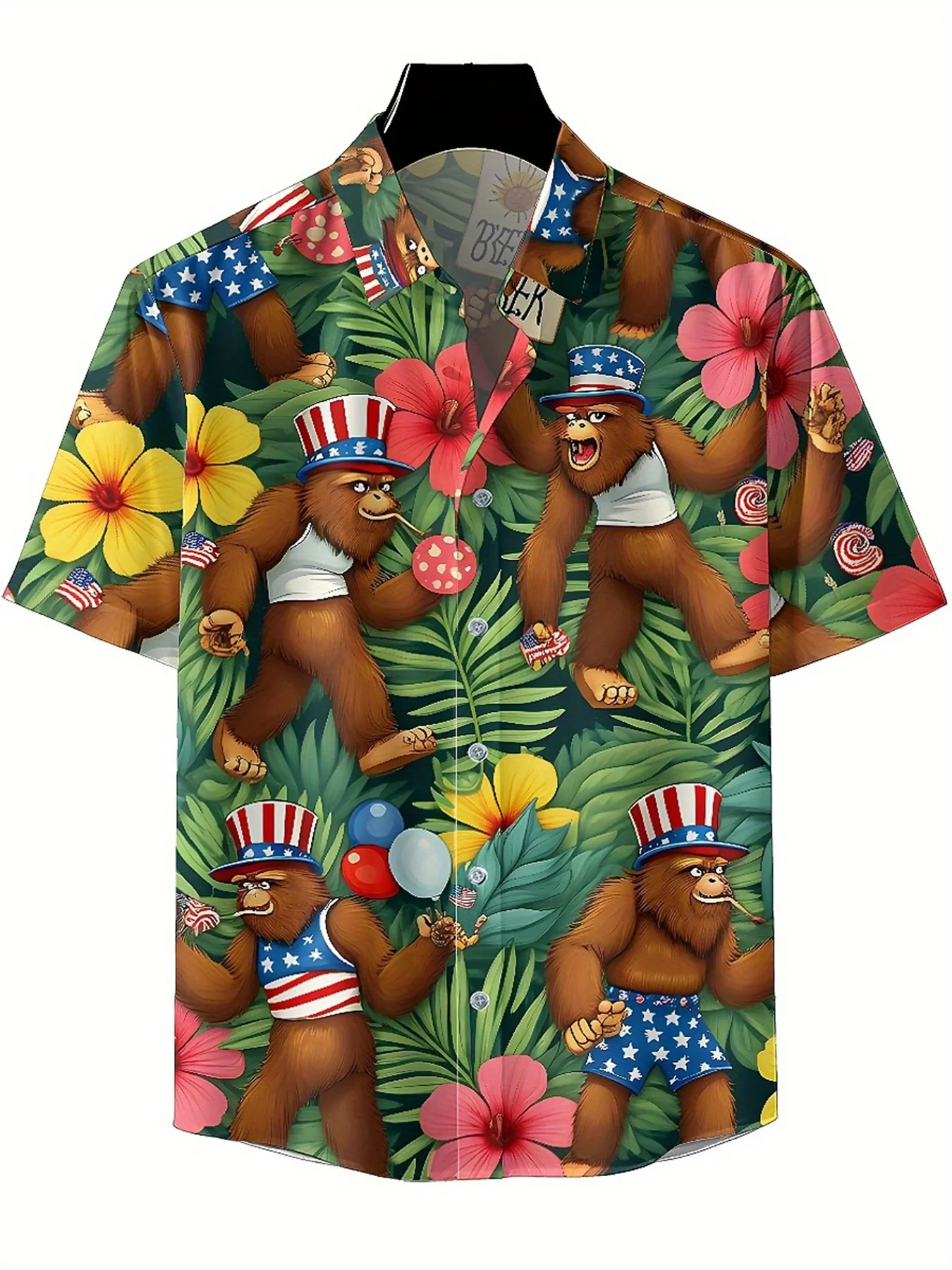 Men's Plus Size Hawaiian Shirts Tropical Carnival Theme pattern,Premium Comfort Youth Clothes,Streetwear Y2K Tops