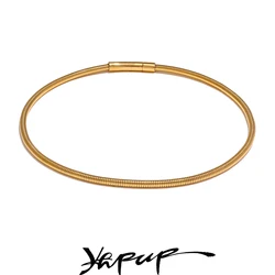 Yhpup Waterproof 18K PVD Plated Stainless Steel Collar Torques Necklace Fashion Metal Statement Charm Trendy Jewelry for Women
