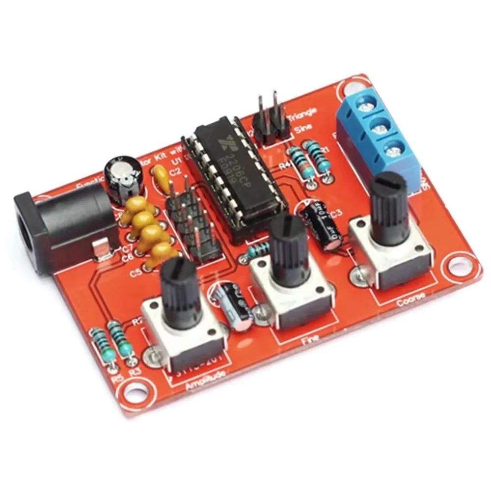 XR2206 High Precision Function Signal Generator DIY Kit Sine/Triangle/Square Output 1Hz-1MHz Adjustable Frequency
