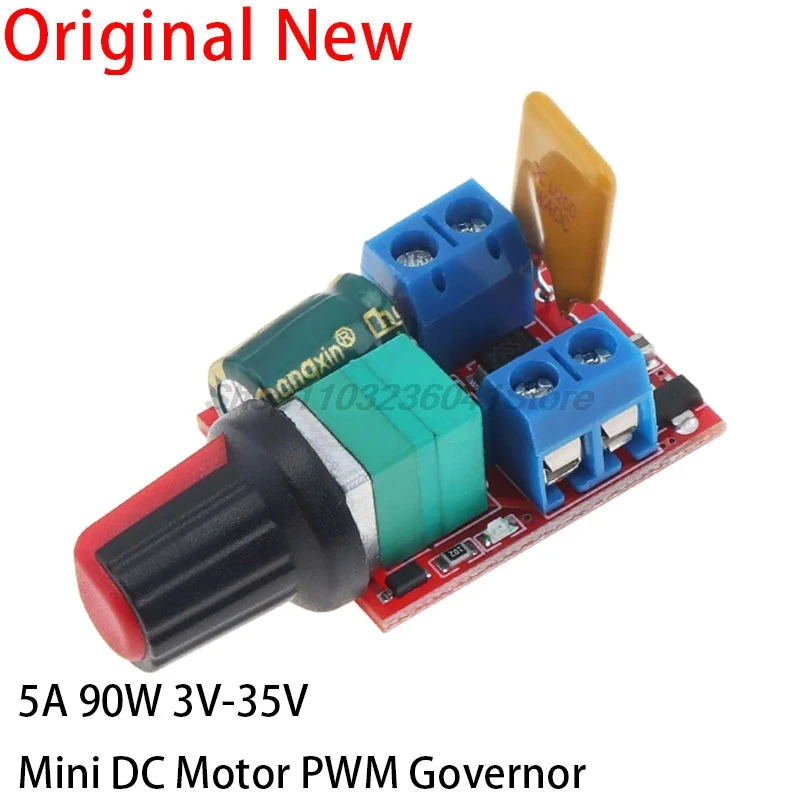 5PCS Mini 5A 90W PWM 12V DC Motor Speed Controller Module DC-DC 3V-35V Adjustable Speed Regulator Control Governor Switch 24V