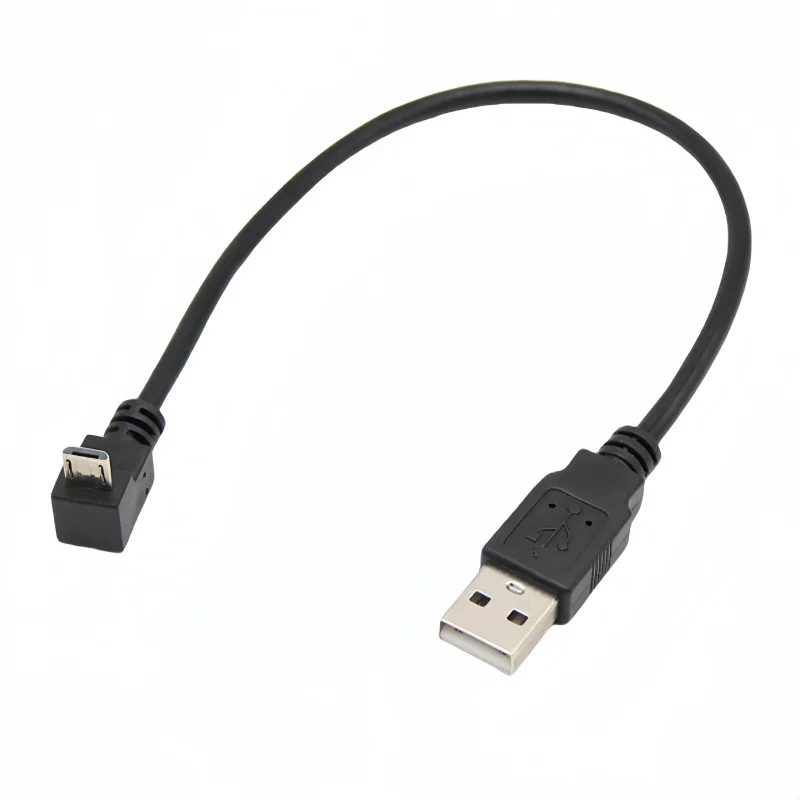 Para cima, para baixo, esquerda e direita ângulo 90 graus micro usb macho para usb macho cabo conector de carga de dados 0.5m 1m para celular tablet