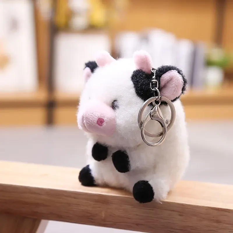 

10cm Cute Cartoon Calf Cow Stuffed Plush Doll Stuffed Cow Animals Toys Keychain Pendant Animals Toys For Children Gift