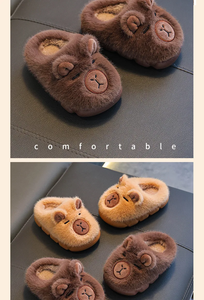 Kinder Winter Neue Warme Hausschuhe aus Baumwolle für Jungen und Mädchen, Niedliche Indoor-Slipper, Weiche Rutschfeste Kinder-Cartoon-Hausschuhe – Detail 13