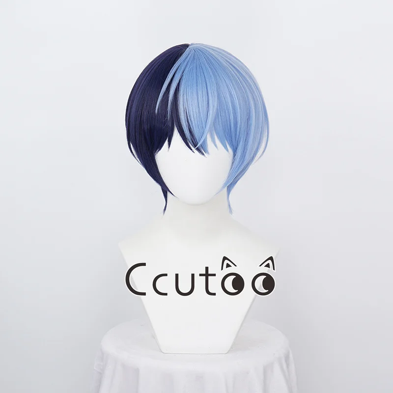 Project Sekai Colorful Stage Aoyagi Toya Cosplay Wig Blue Black Mxied Blue Wig Cosplay Anime Wigs Heat Resistant Synthetic Wig