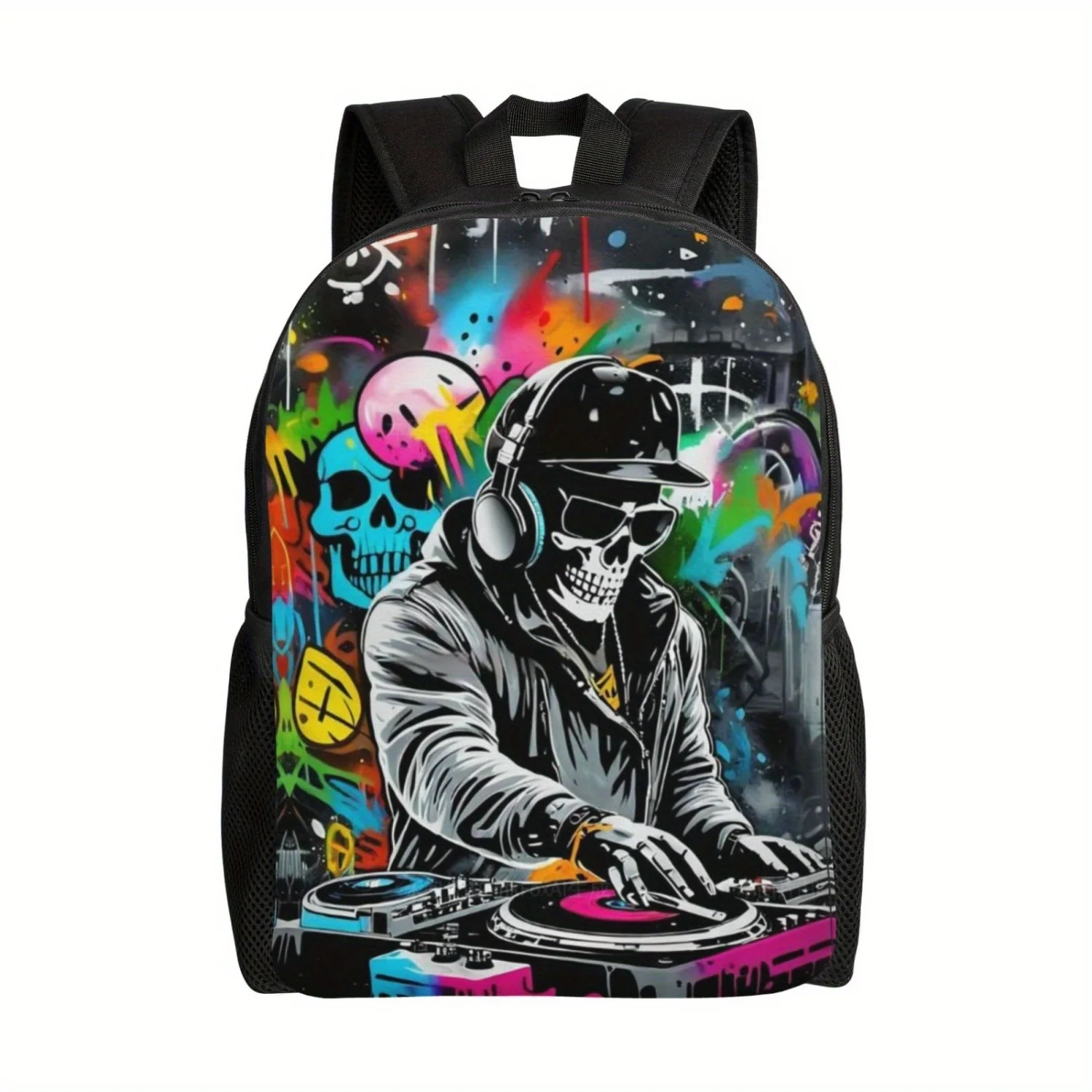 

Skull DJ Men and Women Backpack, Laptop Tablet Travel Hiking Shoulder Bag