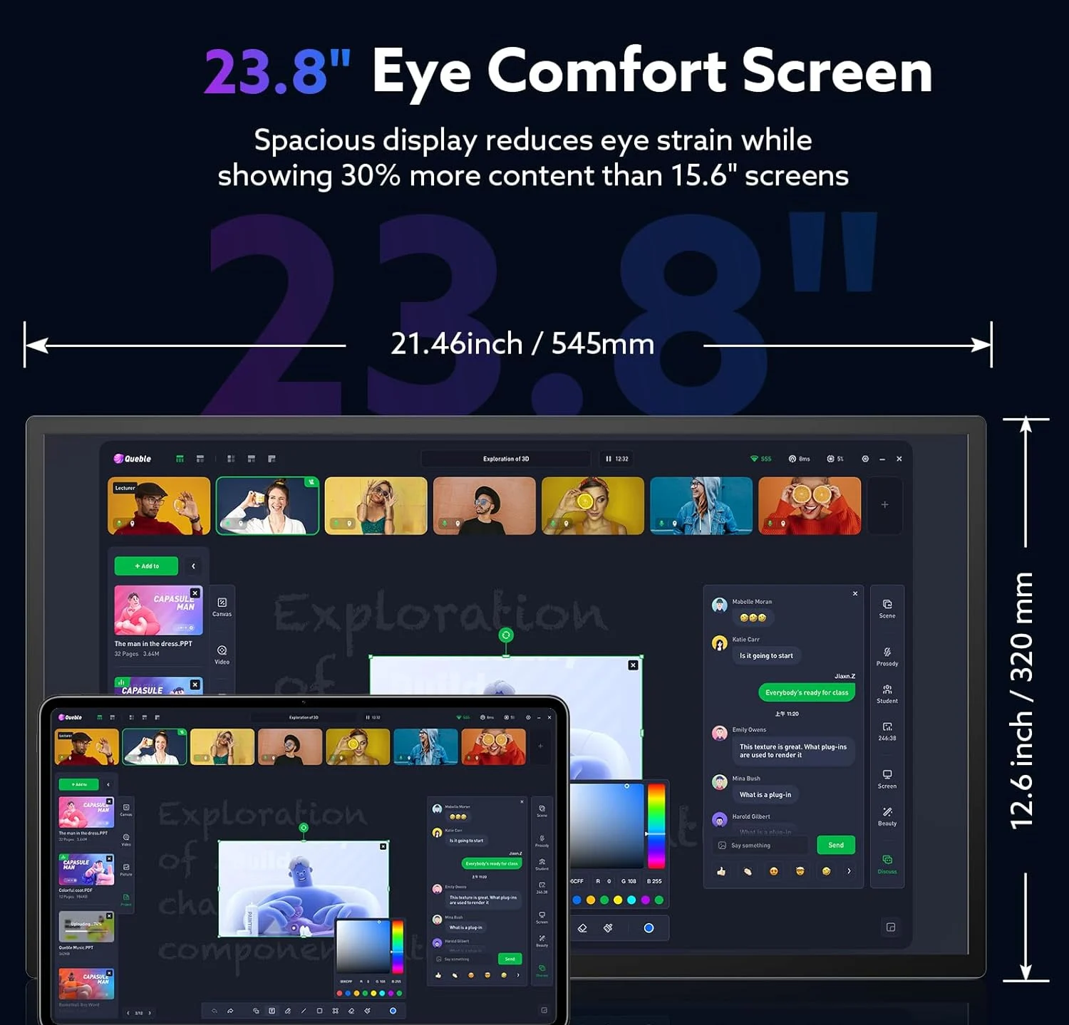 AHXJKA شاشة ألعاب محمولة مقاس 23.8 بوصة 120 هرتز 1080P HDMI شاشة لمس خارجية لأجهزة الكمبيوتر المحمول وأجهزة Xbox Gamer شاشة عرض للهاتف المحمول HDR