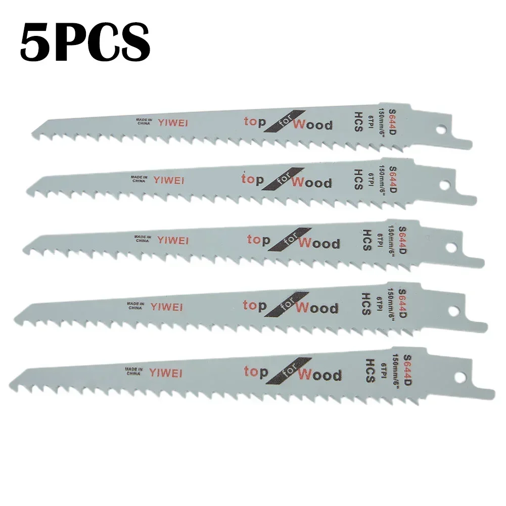 

5Pcs Reciprocating Saw Blade Set HCS S644D Assorted Blades Fast Cut Down Jig Saw Knife Jig Saw For Wood Plastic Metal Cutting