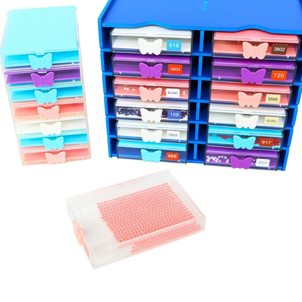 HOMFUN 12pcs Tray + 1Pcs Storage Rack 12 Slots Diy Diamond Painting Tray Tool Drill Plate Accessories Box Organizer Craft Kit