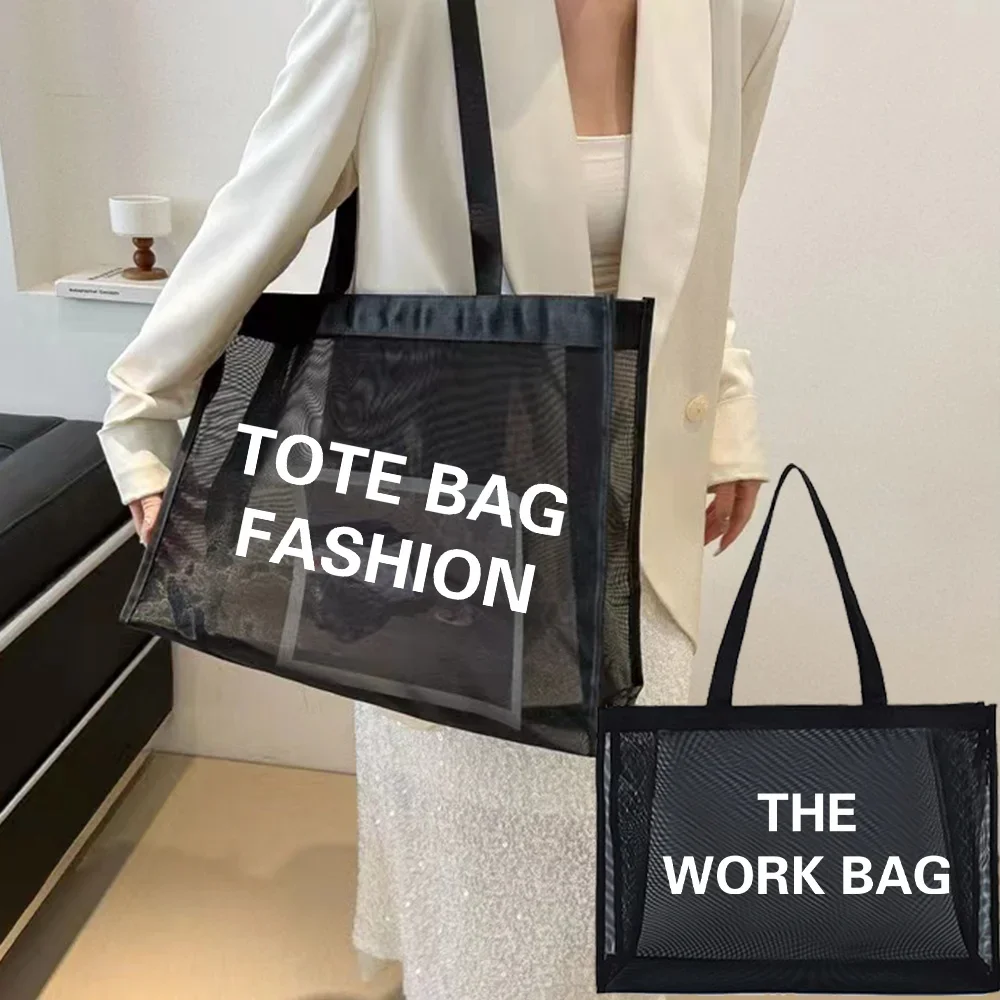 

Women Wallet Travel Storage Bags Tote Bags Large Capacity Handbag Transparent Organizer Grid Package Text Letter Printing Series