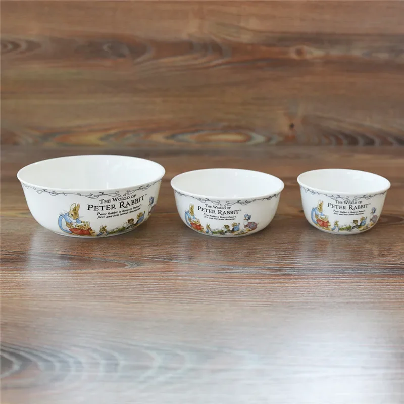 Bone China Rabbit Bone China Rice Bowl, Ceramic Tableware, Household Daily Noodle Soup Bowl