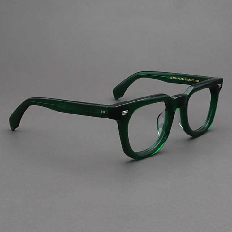 

Оправа для очков для женщин, прозрачная зеленая оправа, квадратная толстая пластина, мужская могут быть оснащены линзами по рецепту.