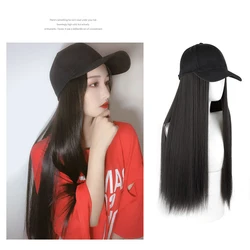 WIGSIN Synthetic Baseball Cap Wig Black Brown Wigs Long Straight Hair Heat Resisting One Piece Fashion Full Wig For Women