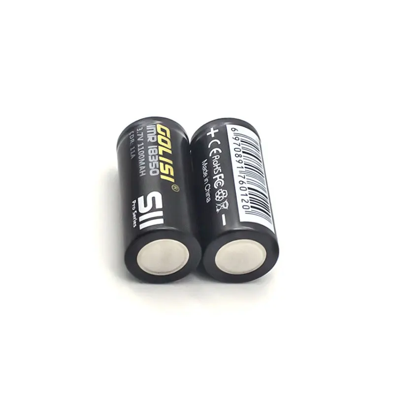 2-10pcs Original Golisi S11 IMR 18350 Battery 1100mAh Rechargeable Li-ion Batteries 3.7V 11A 1200 Times For LED Flashlight UAV