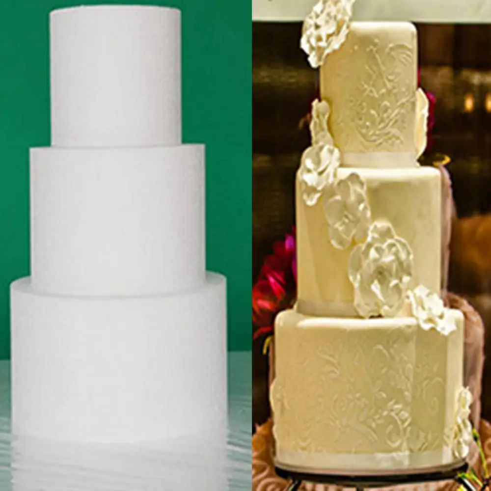 10/12/14/16 Inch Round Foam Cake Dummy Sugarcraftes Flower Decor Practice Model