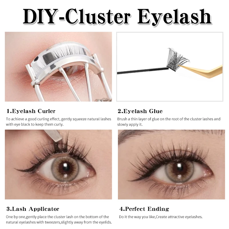 Winky Beauty Heat Bonded Cluster Lashes Beauty Cilia Soft Ribbon Strip Eyelashes Extensions Custom Packaging False Eyelash