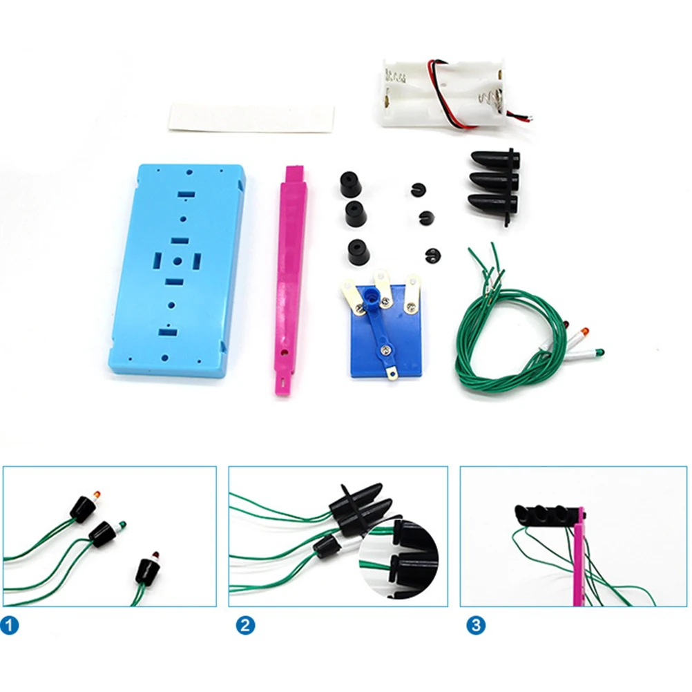 

DIY Traffic Light Toy Mini Traffic Light Model Students Science Experiment Educational Traffic Light Making Material without Bat