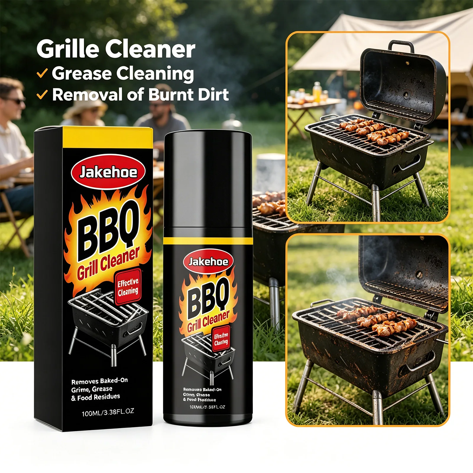 

Heavy Oil Stain Grill Cleaner Fast Acting Remove Baked Grime Grease Food Residues Dissolve Stubborn Oil Dirt Grease Remover