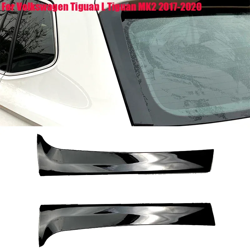 

For Volkswagen Tiguan L Tiguan MK2 2017 2018 2019+ Car Rear Side Wing Roof Spoiler Stickers Air Vent Trim Trim Cover Gloss Black