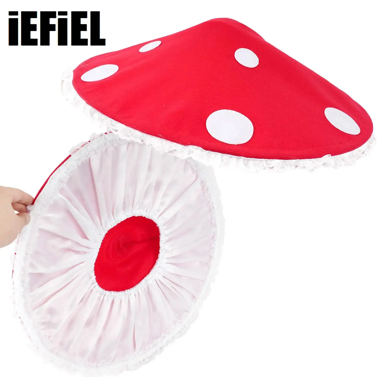 

1Pc Mushroom Hat Renaissance Medieval Costume Cosplay Halloween Victorian Fairy Costume Accessory Hat for Adults Funny Clown Hat