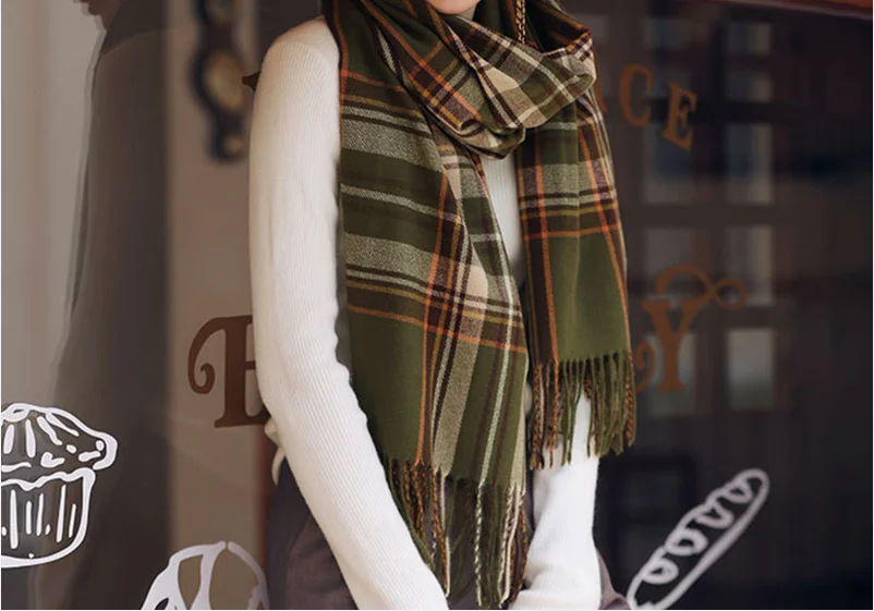 2024 Ladies Fashion stile scozzese, sciarpa calda Tartan Plaid Soft Long Wrap natale san valentino per fidanzata moglie mamma