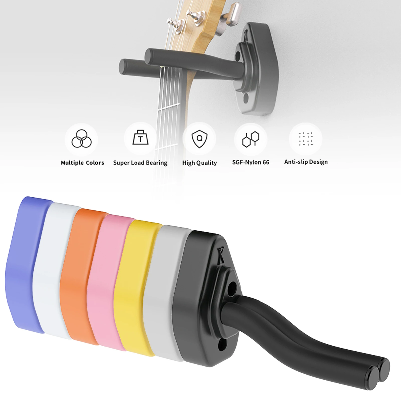Guitar Hanger Hook Non-slip Wall Mount Holder Stand Guitar Parts Instrument Accessories for Acoustic Guitar Ukulele Violin Bass