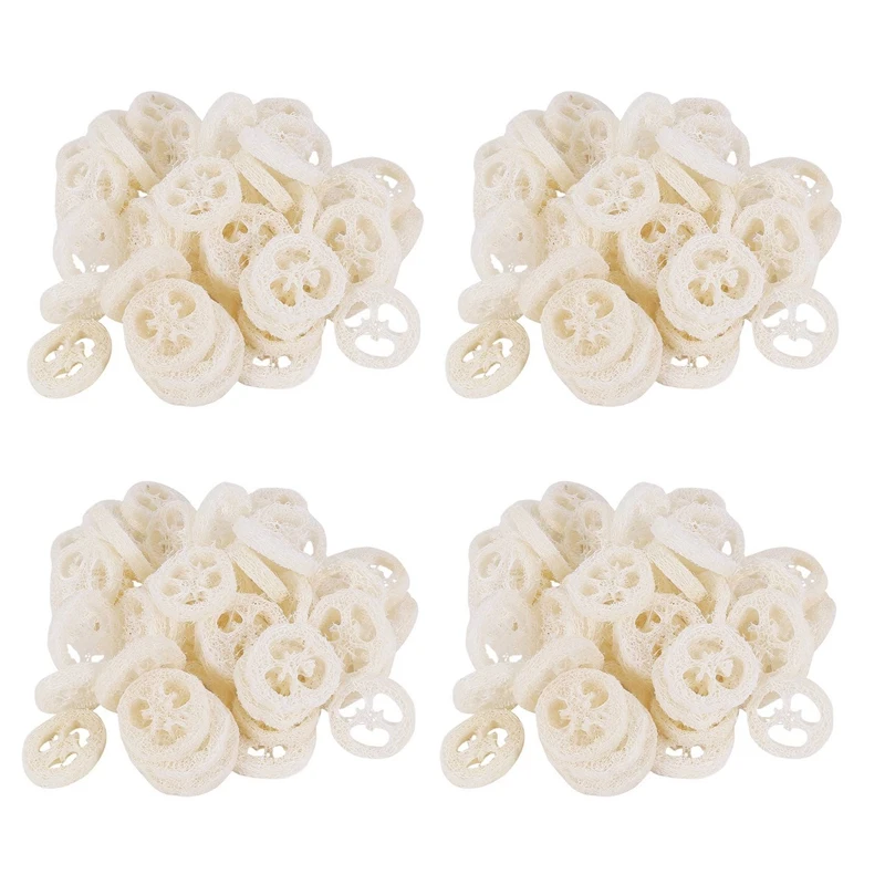 4-6Cm Wide 200Pcs/Lot Natural Loofah Slice Diy Customize Soap Tools,Cleaner,Sponge Scrubber,Facial Soap Holder