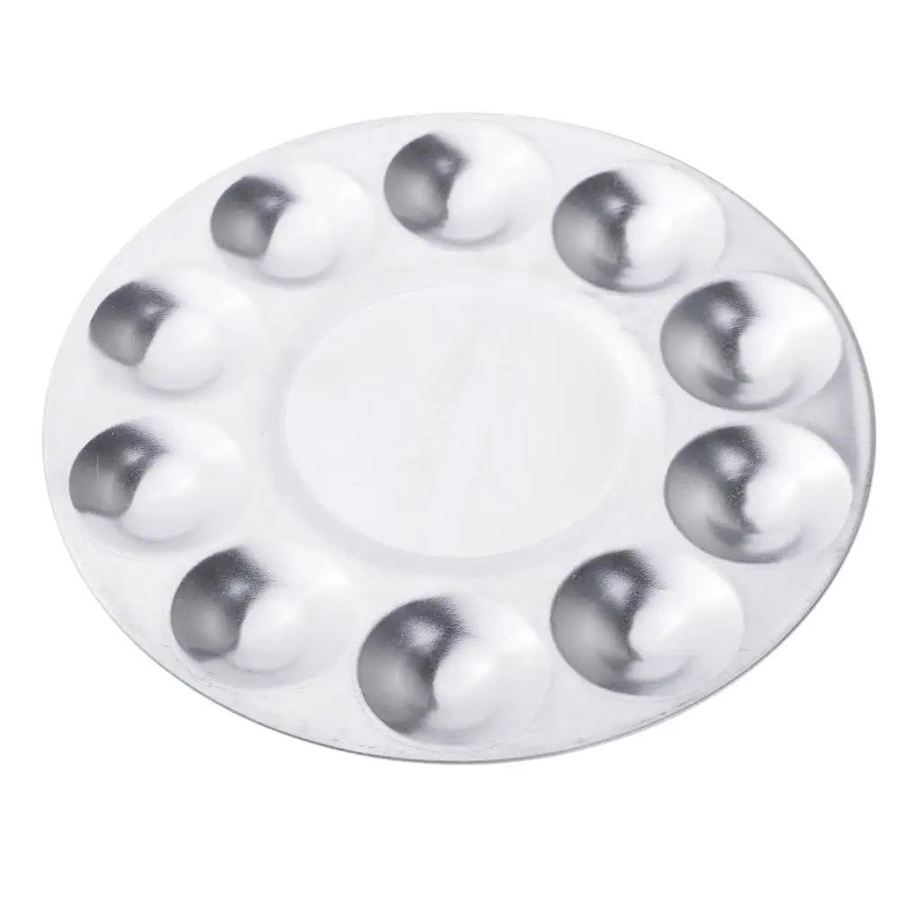 อุปกรณ์วาดภาพ จานสีอะลูมิเนียมทรงกลม ถาดสีสำหรับผสมสี อุปกรณ์ศิลปะสำหรับงาน DIY ทำเล็บ และงานนักเรียน