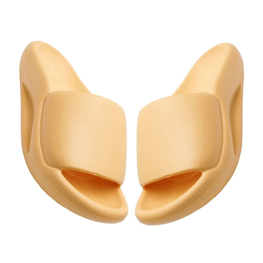 

1 пара нескользящих тапочек унисекс для душа, обувь из ЭВА с открытым носком, цветные тапочки для ванной и пляжа, желтые, 40/41