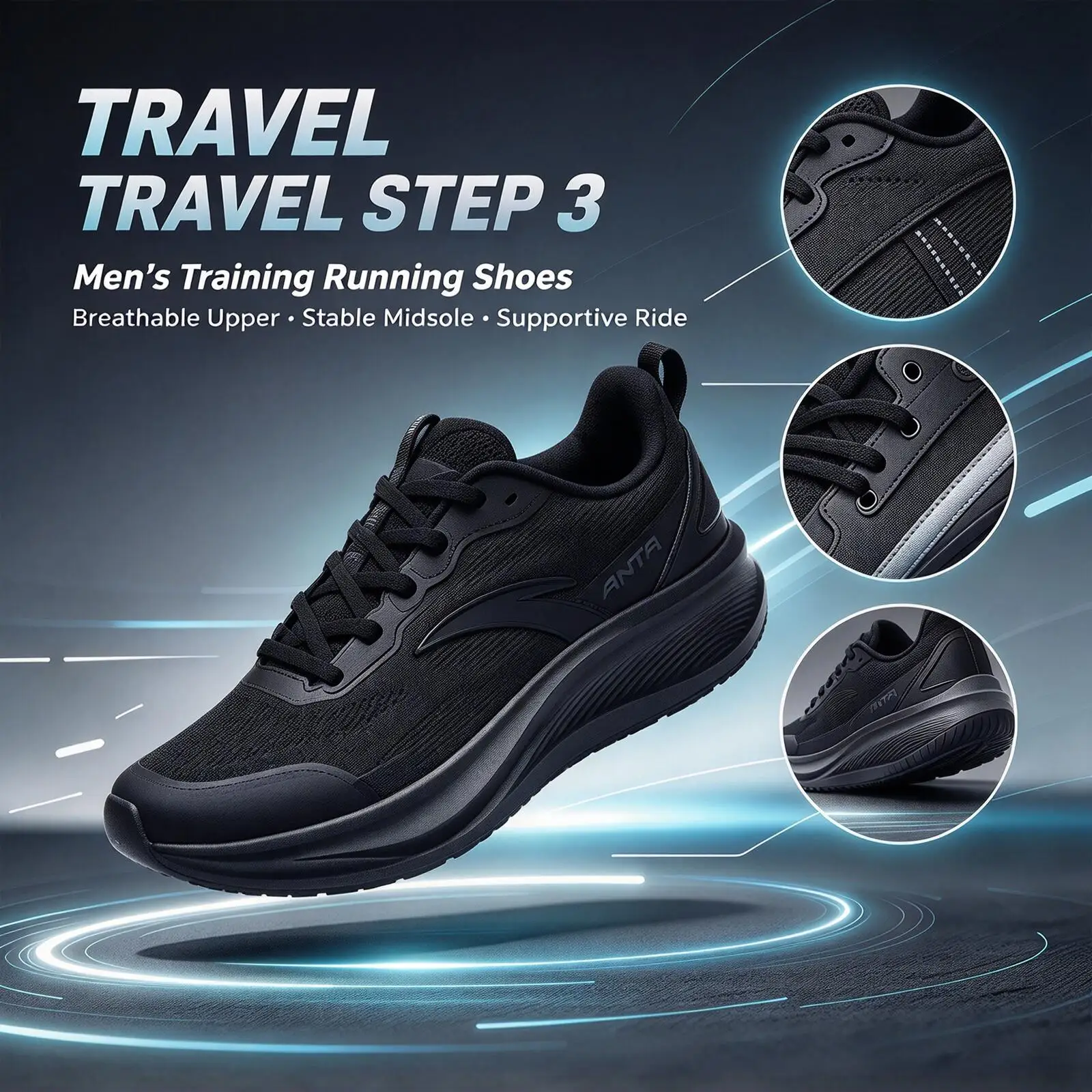 ANTA 112547718-1 Official Authentic Lightweight Cushioned Men's Running Training Fitness Sports Shoes