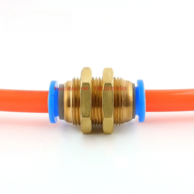 PM-8 Double Headed Quick Plug Connector PM-6 Baffle Quick Plug Through Plate Direct Pneumatic Air Pipe Connector