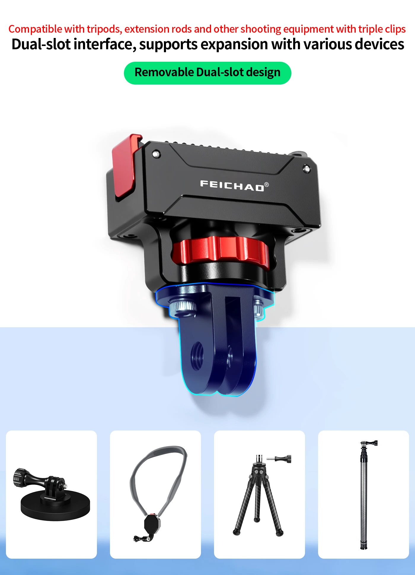 Schnellverschluss-Magnethalterung für DJI Osmo 360 Action-Kamera, Ladestation mit USB-C-Anschluss, 1/4 Zoll Stativ, Selfie-Stick, Motorradhalterung – Detail 10