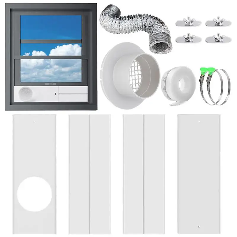 Air Conditioner Window Ac Vent Kit Universal Dryer Sealing Plates Balcony Sliding Door Seals Portable Ac Kits Dryer Exhaust Hose