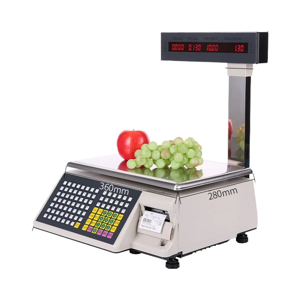 Barcode Label Print Scale Terminal for Supermarket Meat Shop Fresh Food Weighing Labeling Use view 6