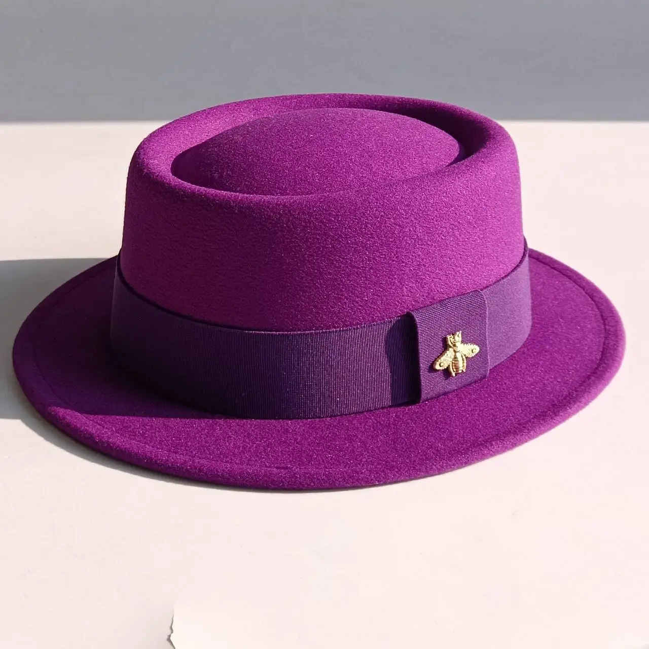Pork Pie hoed 4.5CM Brede Rand Fedora Hoed Herenmode Herfst/Winter Bruiloft Hoed Jazz Hoed sombrero hombre
