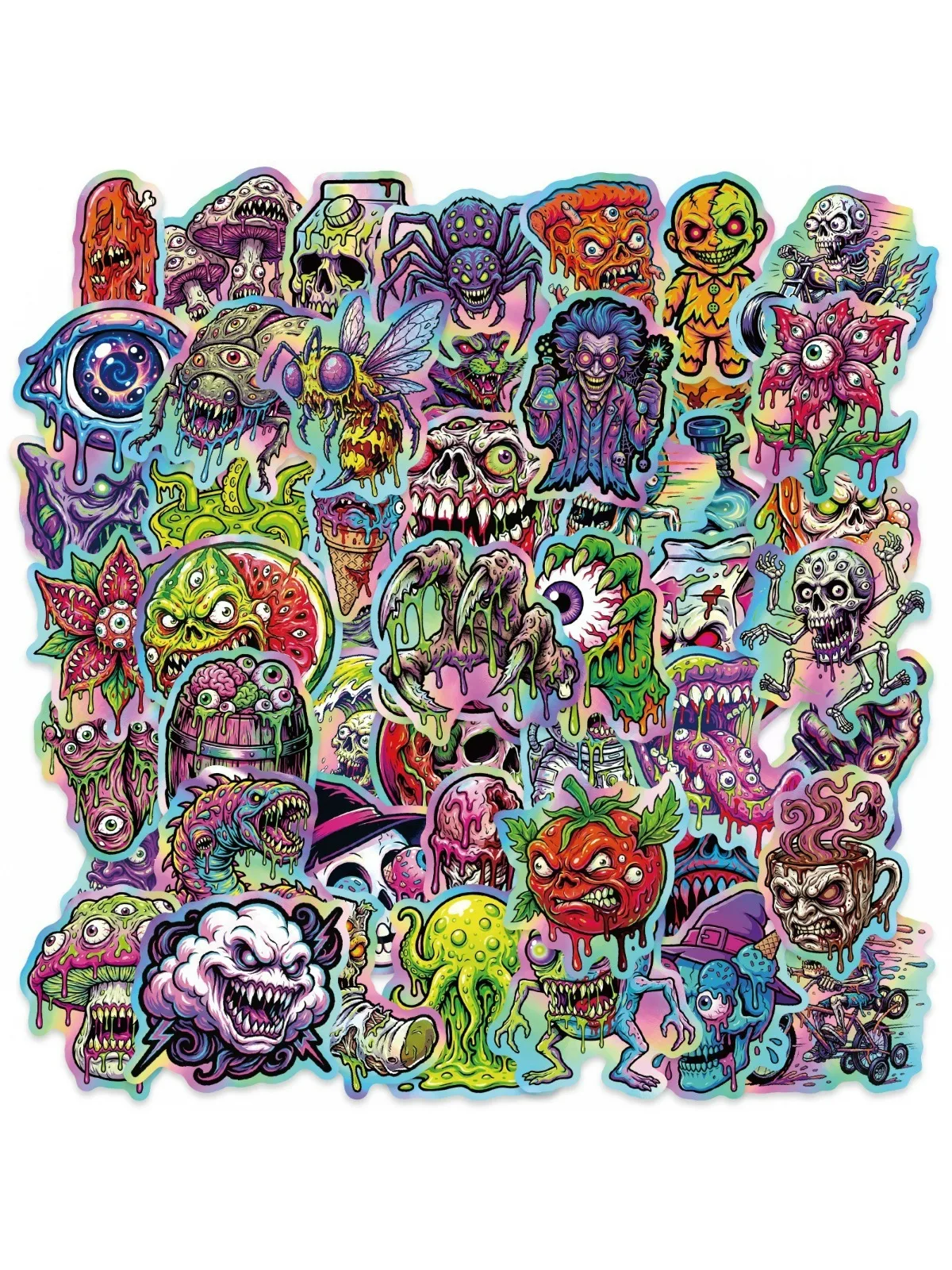 AliExpress NONE 50pcs Cool Horror Joker Skull Stickers Decals Fridge Laptop Motorcycle Skateboard Phone Bike Waterproof Sticker Kids Toys