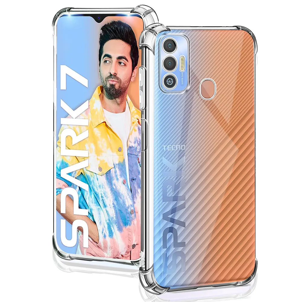 Shockproof Case For Tecno Spark 7 Soft Silicone Transparent Case For Tecno Spark 7T Clear Cover For Spark7 7t Funda Coque