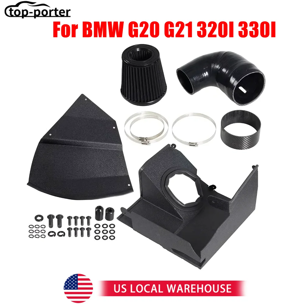 

Tube Intake Pipe Kit Cold Air Filter System Engine Parts Car Air Intake Duct Tube Black For BMW G20 G21 320I 330I Aluminium